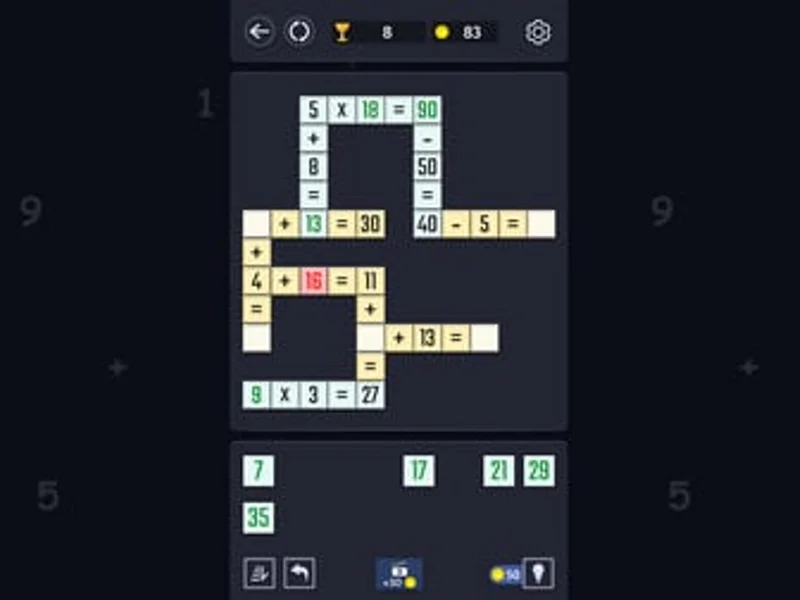 Math Puzzles Crosswords Character - Game screenshot