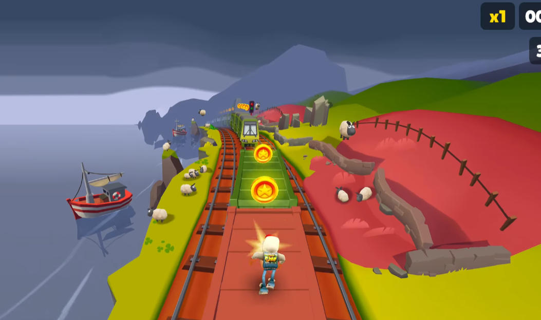 Subway Surfers Ireland Rainbow Scene - Game screenshot