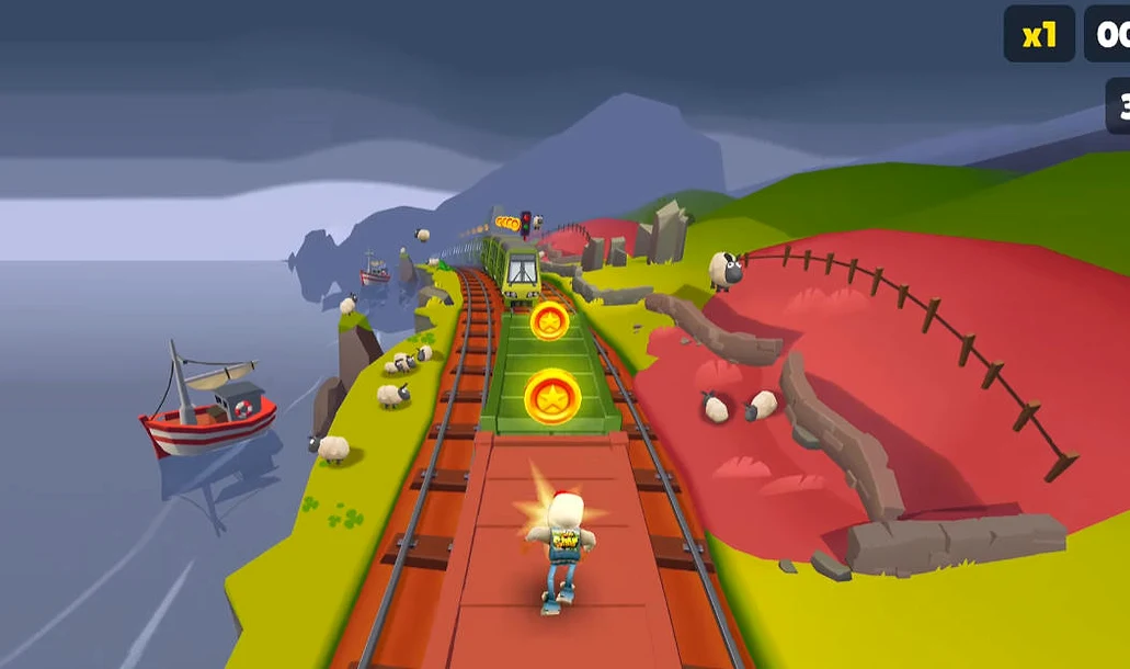 Subway Surfers Ireland Rainbow Scene Subway Surfers Ireland Rainbow Scene - Game screenshot